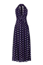 Arella Dress - Navy Ivory Polka Dot