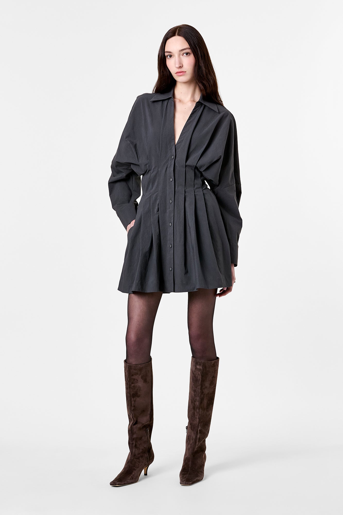 FABIENNE DRESS - CHARCOAL