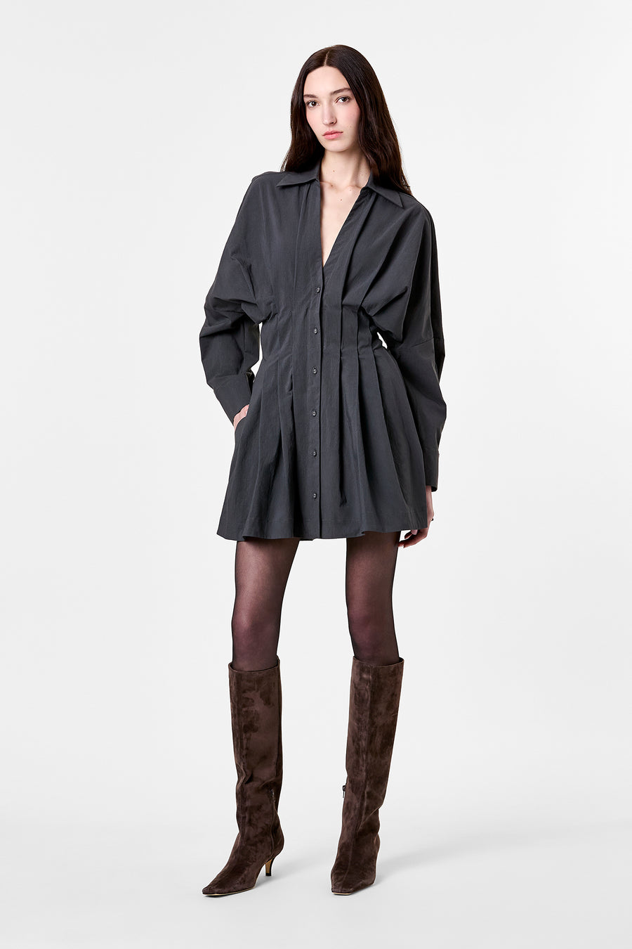 FABIENNE DRESS - CHARCOAL