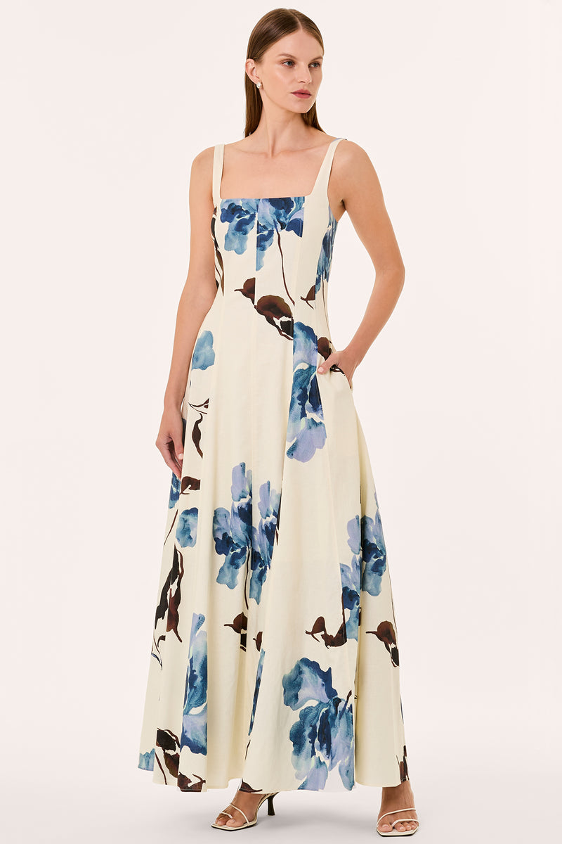 Athena Dress - Alena Blue Floral