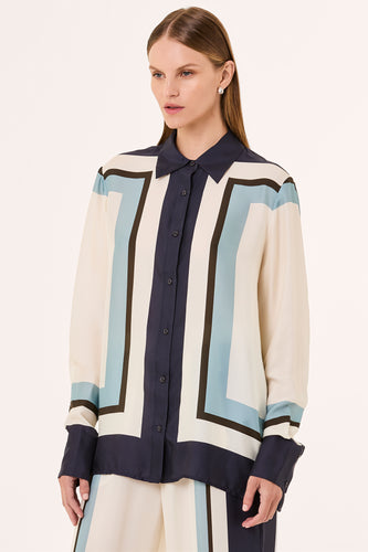 Iris Shirt - Athens Scarf Sky