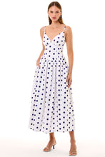 Becker Dress - Ivory Navy Polka Dot