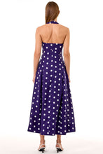 Seraphina Dress - Navy Ivory Polka Dot