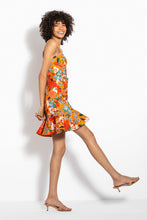 Arielle Floral Frill Dress - Tangerine Multi