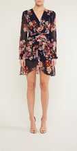 Floral Pintuck LS Mini Dress - Sapphire Multi