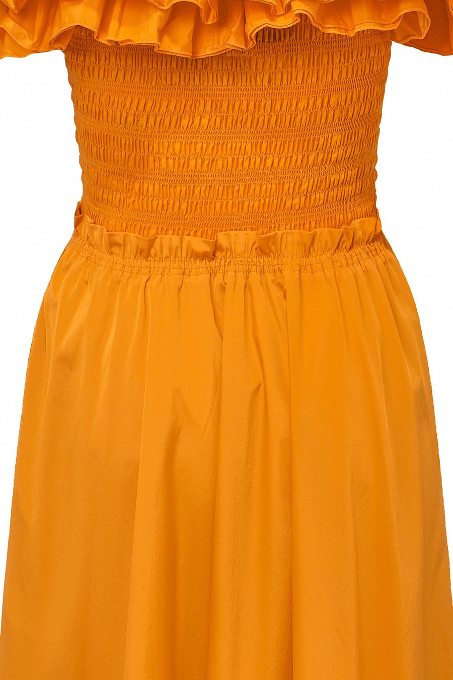 Ruffle Bustier Dress - Orange