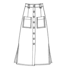 BUTTON FRONT SKIRT - Ivory